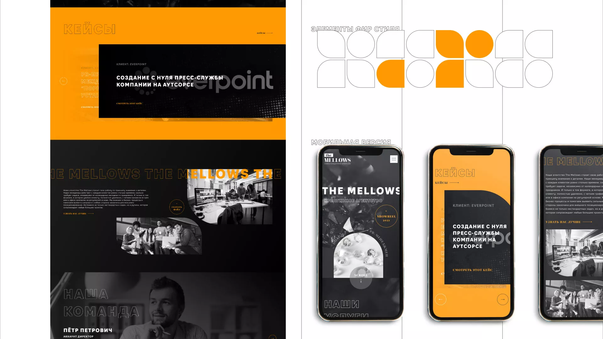 Разработка сайта креативного агентства «The Mellows» в Шахтёрске