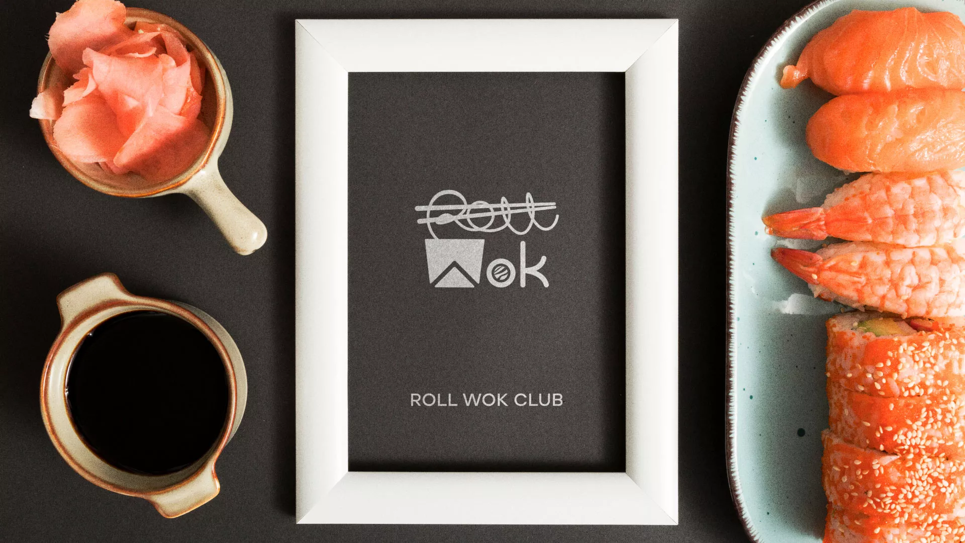 Разработка логотипа суши-бара «Roll Wok Club» в Шахтёрске
