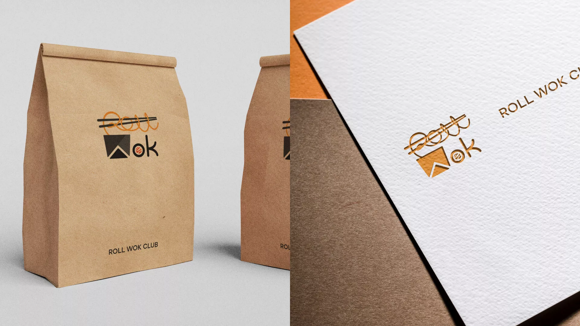 Разработка логотипа суши-бара «Roll Wok Club» в Шахтёрске